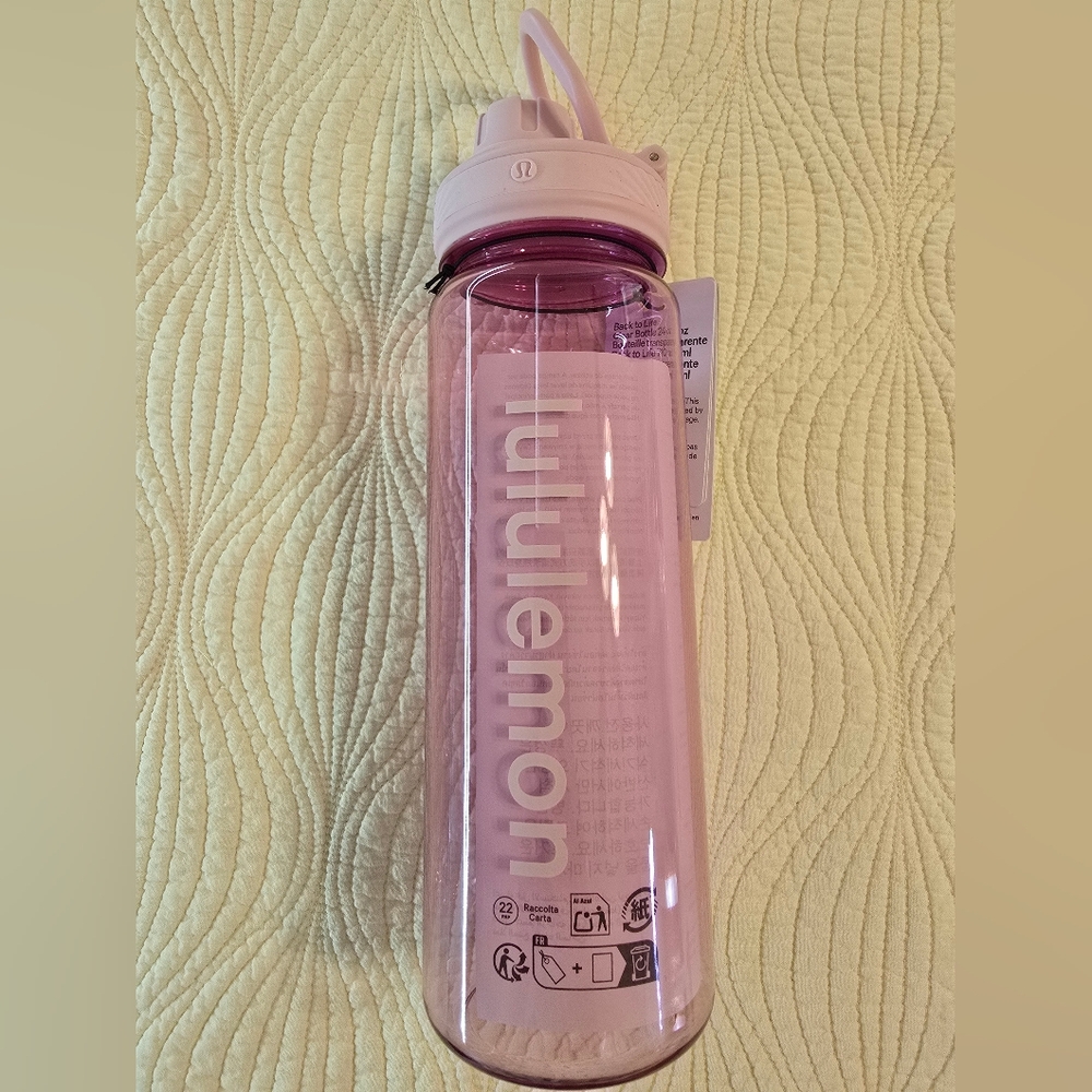 NWT Lululemon Athletica Back To Life Pink Water Bottle, 24 Oz - Picture 4 of 7